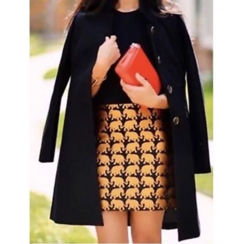 J. Crew Gold Elephant Print Skirt